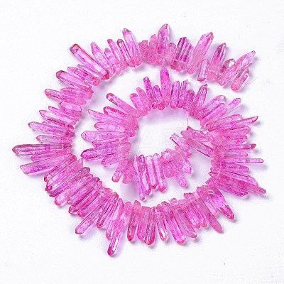 Natural Crackle Quartz Crystal Dyed Beads Strands G-I345-03A-1