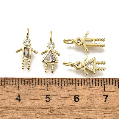 Brass Micro Pave Cubic Zirconia Pendants KK-D339-02G-04-1