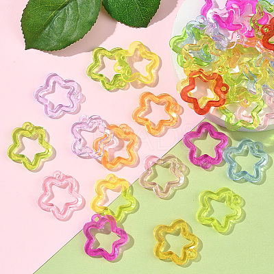 100Pcs Transparent Acrylic Pendants TACR-SP0001-33-1