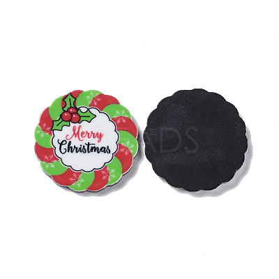 Christmas Style Printed Acrylic Cabochons MACR-O045-01C-1