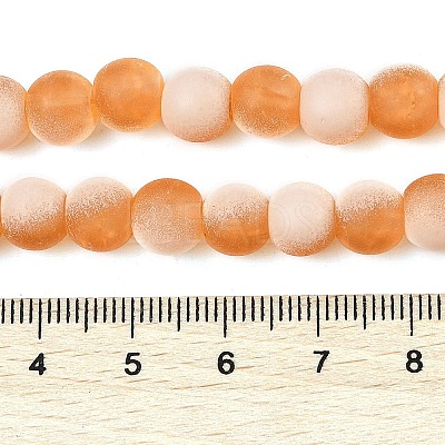 Frosted Crackle Glass Beads Strands GLAA-U001-6mm-M10-1
