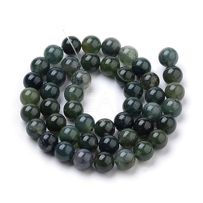 Natural Moss Agate Beads Strands X-G-I199-06-8mm-1