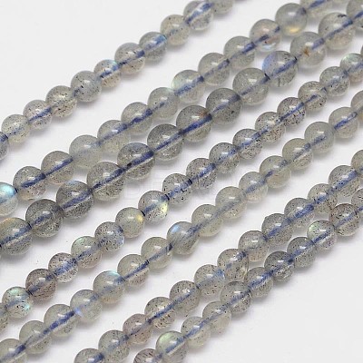Natural Labradorite Round Bead Strands G-M263-A-03-1