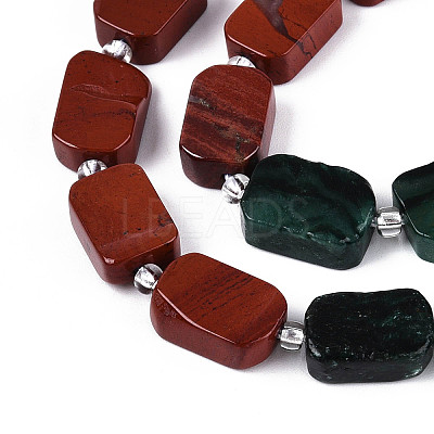 Natural Fuchsite & Red Jasper & Rainbow Moonstone Beads Strands G-T144-14B-01-1