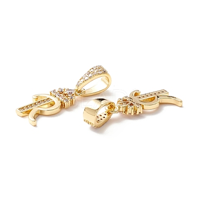 Eco-Friendly Brass Micro Pave Cubic Zirconia Pendants KK-K265-01G-R-1