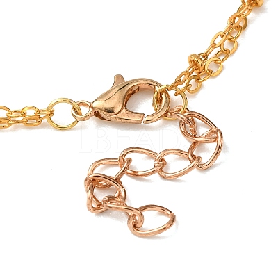 Bohemian Style Stainless Steel Double Layer Initial Pendant Necklaces FS-WGDC616-07-1