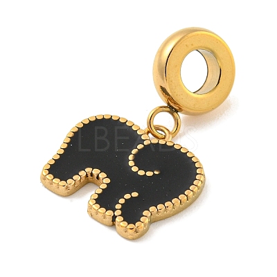 Ion Plating(IP) 304 Stainless Steel Enamel European Dangle Charms STAS-U005-44G-01-1
