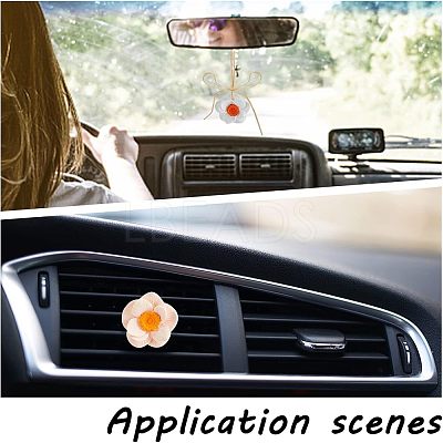 2Pcs 2 Colors Gesso Car Air Vent Decorations AJEW-FH0002-51-1