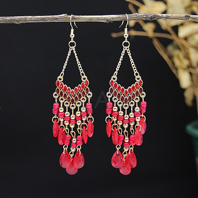 Alloy Enamel Chandelier Earrings FS-WG9EBC6-06-1