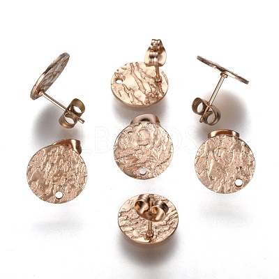 Ion Plating(IP) 304 Stainless Steel Stud Earring Findings STAS-I157-11B-RG-1