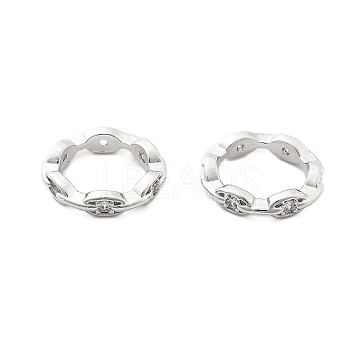 Brass Micro Pave Clear Cubic Zirconia Bead Frame KK-H495-03P-1