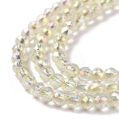Electroplate Transparent Glass Beads Strands GLAA-H021-01B-FR04-1