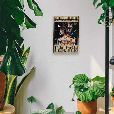 Vintage Metal Tin Sign AJEW-WH0189-835-1