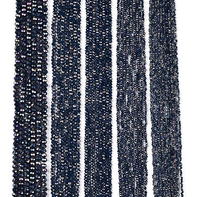 Electroplate Glass Beads Strands EGLA-A044-P1mm-B16-1