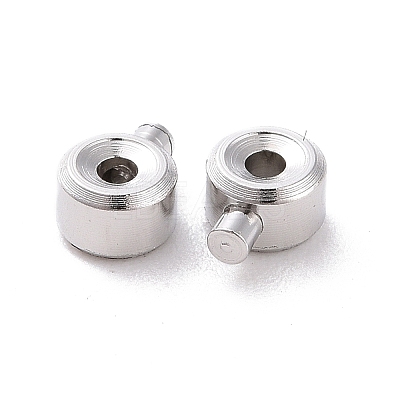 Anti-Tarnish Rhodium Plated 925 Sterling Silver Crimp Beads STER-D035-01P-1