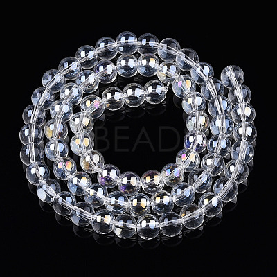 Electroplate Transparent Glass Beads Strands LS-GLAA-T032-T6mm-AB13-1