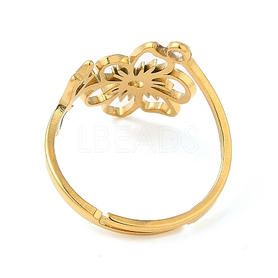 304 Stainless Steel with  Cubic Zirconia Adjustable Rings RJEW-K245-48K-G-1