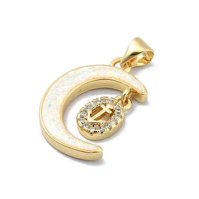 Brass Micro Pave Clear Cubic Zirconia Pendants KK-A221-18C-G-1