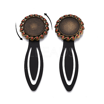Alloy & Iron Bookmark Cabochon Settings PALLOY-N184-08AB-1