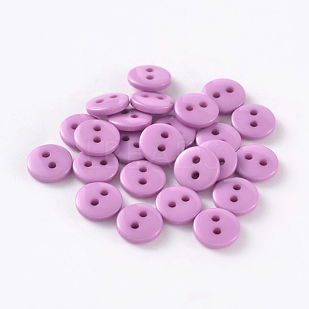 2-Hole Flat Round Resin Sewing Buttons for Costume Design BUTT-E119-20L-03-1