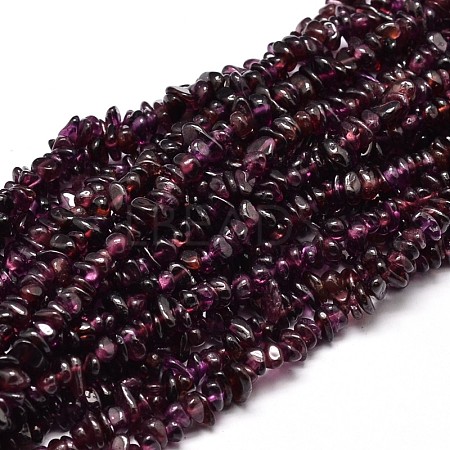 Natural Garnet Chip Beads Strands G-E271-98-1