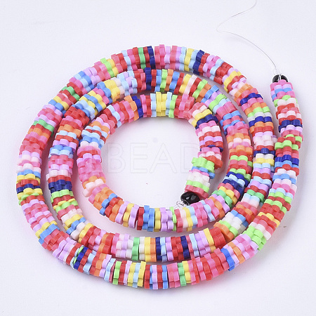 Handmade Polymer Clay Beads Strands CLAY-R086-02-1