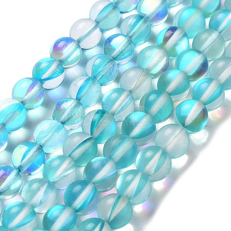 Synthetic Moonstone Beads Strands G-P528-J02-17-1