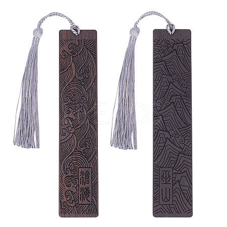 2Pcs 2 Style Blackwood Bookmarks AJEW-PH0001-76-WH-1