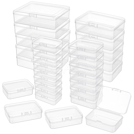 32Pcs 4 Styles Transparent Plastic Storage Boxes CON-BC0007-95-1