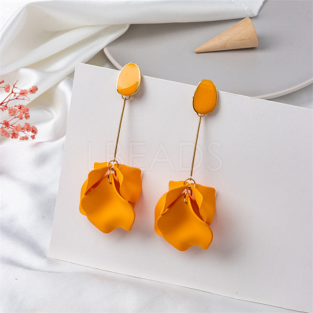 Spray Painted Alloy Enamel Dangle Stud Earrings FS-WG98629-06-1
