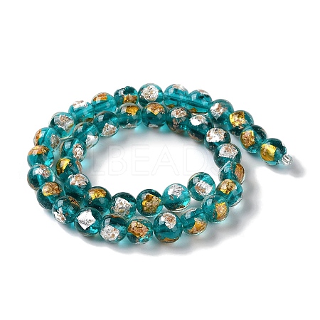 Handmade Gold & Silver Foil Lampwork Beads GLAA-G107-07B-10-1