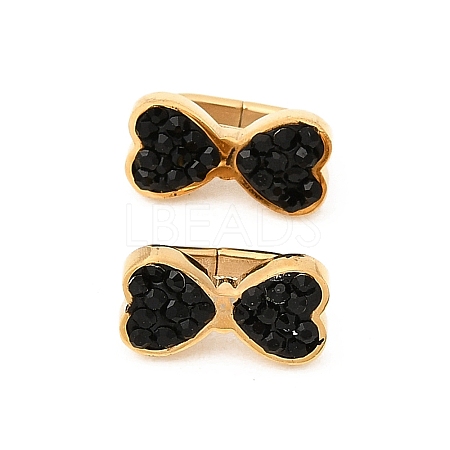 304 Stainless Steel Rhinestone Watch Band Charms STAS-P431-39A-G-1