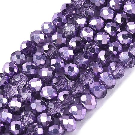 Transparent Electroplate Glass Beads Strands EGLA-Q131-01A-04-1