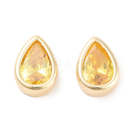 Brass Cubic Zirconia Beads KK-C051-60G-04-1