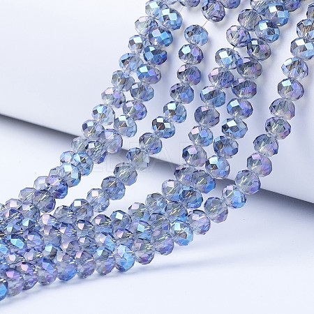 Electroplate Transparent Glass Beads Strands EGLA-A034-T2mm-Y02-1