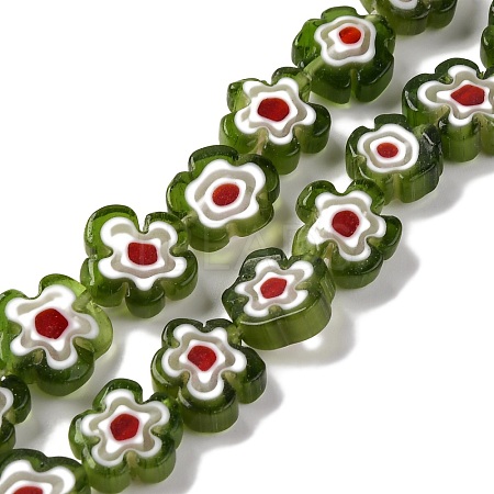 Handmade Millefiori Lampwork Beads Strands LAMP-G164-03K-1