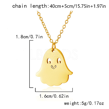 Halloween 304 Stainless Steel Laser Cut Pendant Necklaces FS-WG247A7-05-1