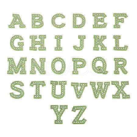 Alphabet Resin Rhinestone Patches DIY-TAC0005-45G-1