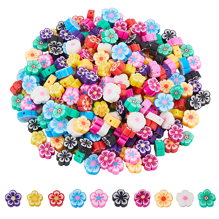 DICOSMETIC 300Pcs 10 Colors Handmade Polymer Clay Beads CLAY-DC0001-10-1