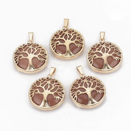 Synthetic Goldstone Pendants G-S292-10F-G-1