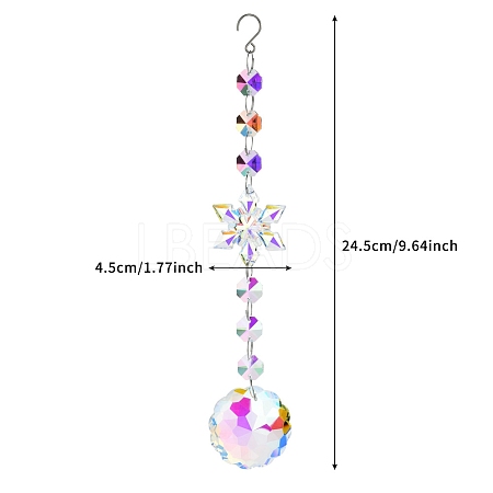 Snowflake Faceted Glass Suncatchers PW-WG24776-06-1