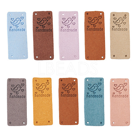 Biyun 54Pcs 9 Colors Microfiber Leather Labels DIY-BY0001-13-1