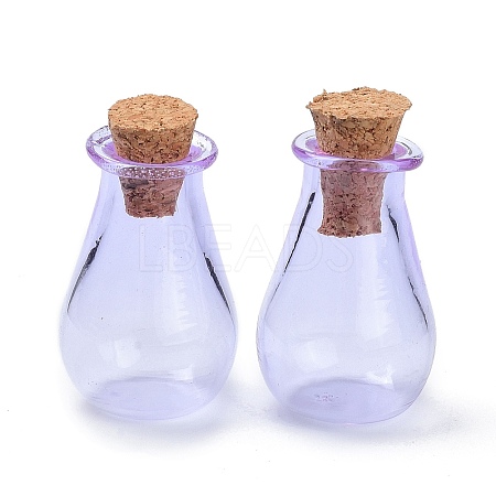 Glass Cork Bottles Ornament LS-AJEW-O032-02H-1