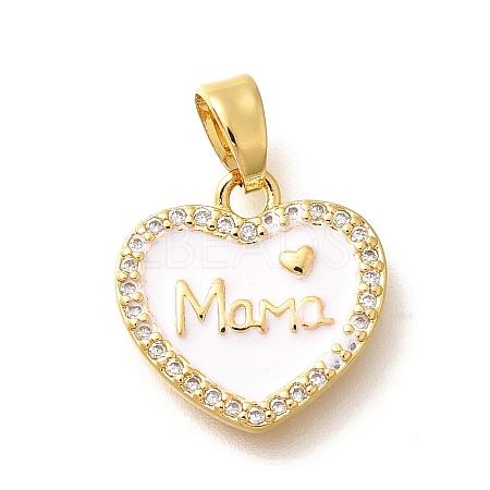 Brass Micro Pave Clear Cubic Zirconia Pendents KK-R212-12G-01-1
