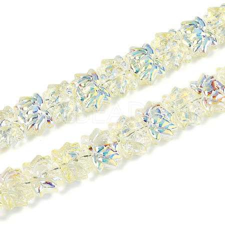 Baking Paint Electroplate Transparent Glass Beads Strands EGLA-N020-04H-1