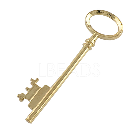 Tibetan Style Alloy Skeleton Key Large Pendants TIBEP-S105-P-RS-1