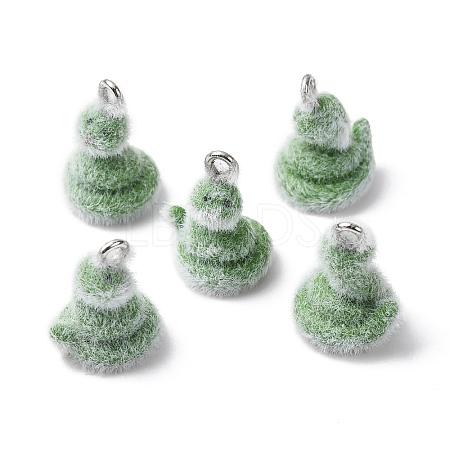 Animal Flocking Resin Pendants LS-RESI-A049-03D-1