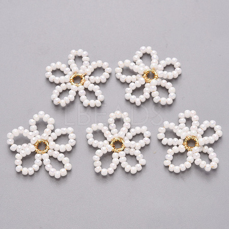 Glass Seed Beads Pendants FIND-R086-06A-1
