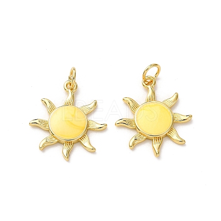 Brass Enamel Pendants FIND-I055-01G-02-1