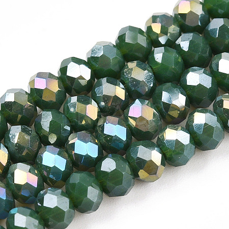 Electroplate Glass Beads Strands EGLA-A034-P4mm-B09-1